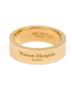 Maison Margiela Logo-Engraved Ring - Metallic