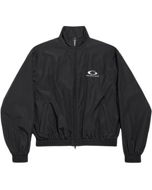 Balenciaga Logo-Graphic Jacket - Blue