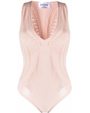 Wolford Ajouré Mesh-Panel Body - Pink