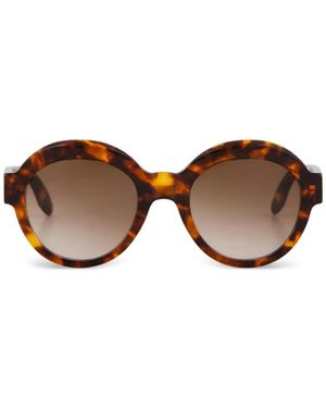 Emmanuelle Khanh Lunettes De Soleil À Monture Ronde - Marron