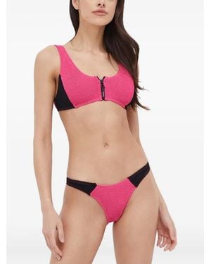 Bondeye Textured-Paneled Bikini Bottoms