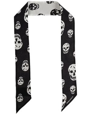 McQueen Skull-Print Scarf - Black