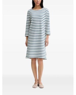 Marc O' Polo Horizontal-Stripe Three-Quarter-Sleeve Dress - Blue