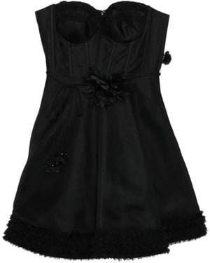 Zimmermann Luna Linen And Silk Mini Dress - Black