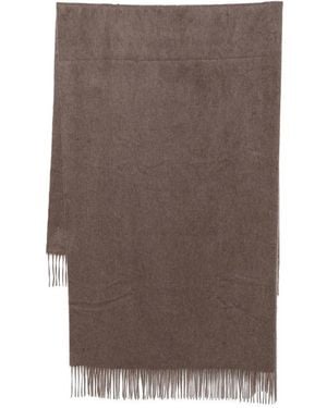 N.Peal Cashmere Châle Bordé De Fourrure De Lapin - Marron