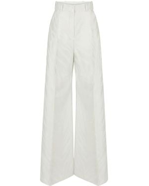 Nina Ricci Jacquard Palazzo Trousers - White