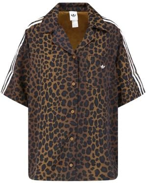 adidas Chemise À Imprimé Léopard - Brown