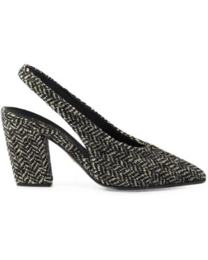 Prada Chevron Slingback Pumps - Metallic