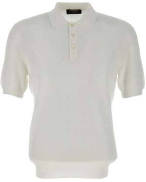 Gran Sasso Knitted Short-Sleeve Polo Shirt - White
