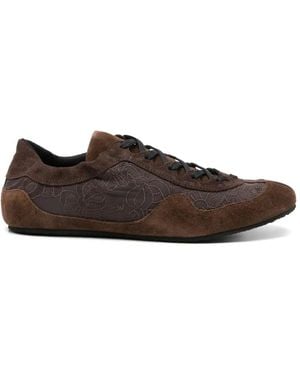 Cecilie Bahnsen Blaise Floral-Embroidered Trainers - Brown