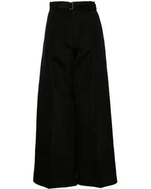 Sacai Striped Straight Pants - Black