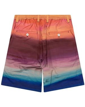 Marni Sunset-Print Shorts - Red