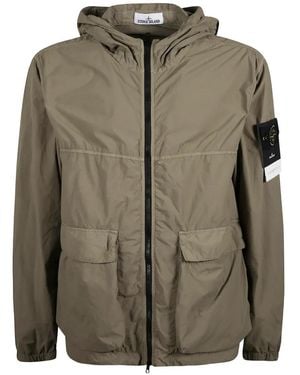 Stone Island Hooded Zip Jacket - Green