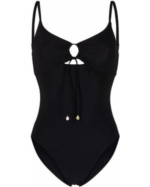 Tory Burch Ruched Cut-Out Swimsuit - Black