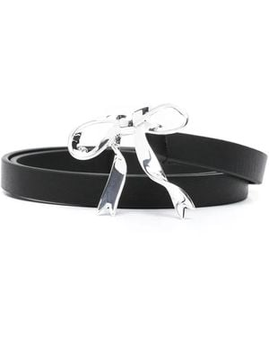 Maje Ceinture En Cuir À Détail De Nœud - Noir
