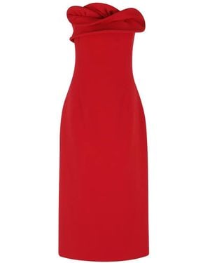 Magda Butrym Twisted Strapless Midi Dress - Red