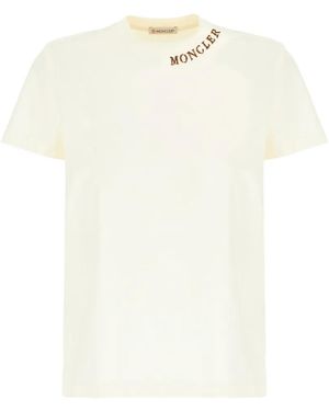 Moncler Logo-Embroidered T-Shirt - White