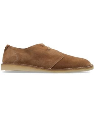 Dolce & Gabbana Logo-Tag Suede Derby Shoes - Brown