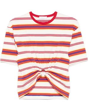 Rabanne Striped T-Shirt - Red