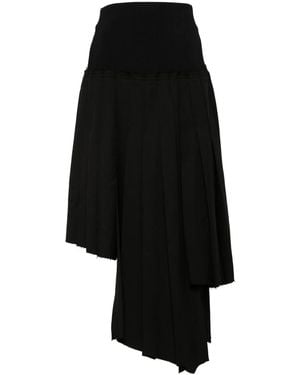 ROKH Pleated Midi Skirt - Black