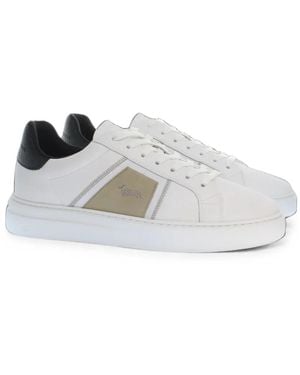 Harmont & Blaine Logo-Embroidered Leather Sneakers - White