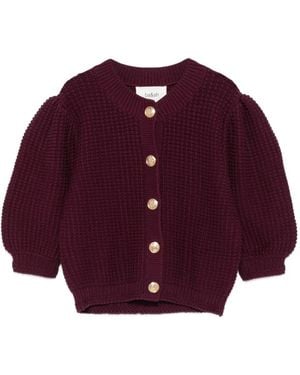 Ba&sh Garance Puff-Sleeve Cardigan - Purple