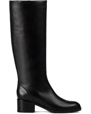 Doucal's Block-Heel Leather Boots - Black