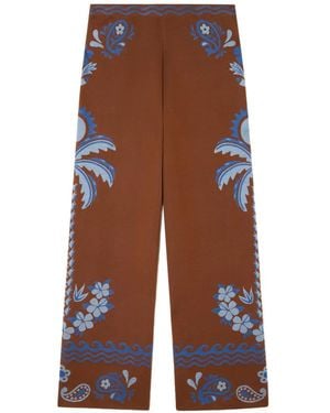 Alanui Island Roots Paisley-Print Trousers - Brown