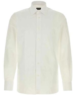 ZEGNA Chemise À Boutonnière Sur Le Devant - Blanc