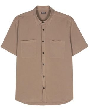 Peserico Cotton-Blend Shortsleeved Shirt - Brown