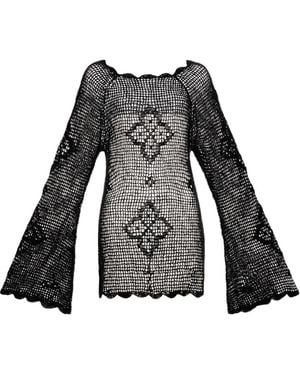 Agua Bendita Top De Ganchillo - Negro