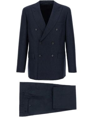 Brioni ヘリンボーンウール スーツ - ブルー