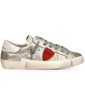 Philippe Model Prsx Metallic-Effect Trainers - Pink
