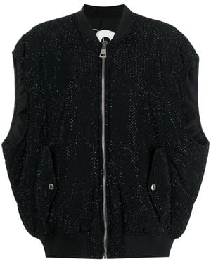 Khrisjoy Rhinestone-Embellished Padded Gilet - Black
