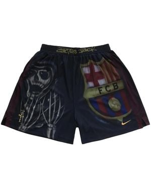Travis Scott X Nike X Fc Barcelona Short Skeleton Home - Bleu
