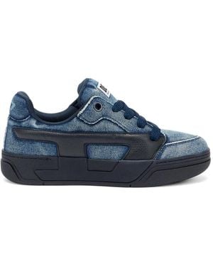 DIESEL S-D-Ollie Frayed Denim Trainers - Blue
