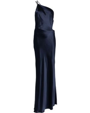 Michelle Mason Asymmetrical Design Silk Gown - Blue