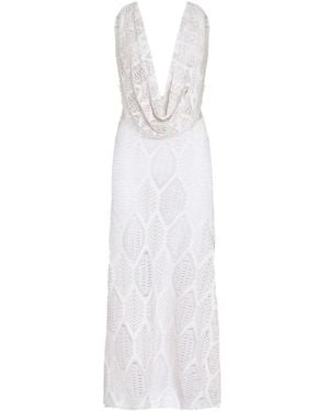 Amir Slama Draped Maxi Dress - White