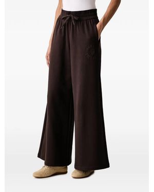 ARMANI EXCHANGE Logo-Embroidered Wide-Leg Track Trousers - Black