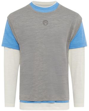 Marine Serre Layered T-Shirt - Blue