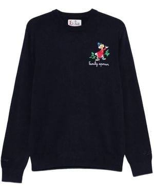MC2 Saint Barth Bestickter Pullover - Blau