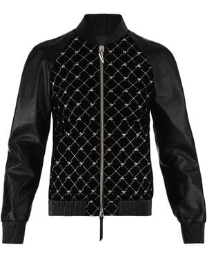 Giuseppe Zanotti Monogram-Pattern Bomber Jacket - Black