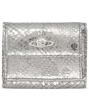 Vivienne Westwood Orb Snakeskin-Effect Wallet - Gray