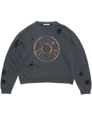 Acne Studios Logo-Print Sweatshirt - Grey