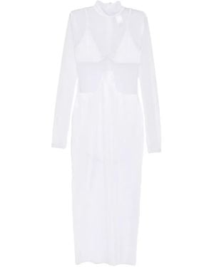 Mazzei Margherita Mesh-Panelled Dress - White