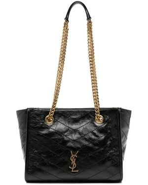Saint Laurent Cassandre Quilted Shoulder Bag - Black