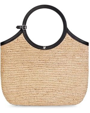 Courreges Holy Raphia Tote Bag - Metallic