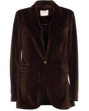 Circolo 1901 Velvet Single-Breasted Jacket - Black