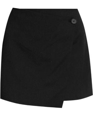 By Malene Birger Esma Asymmetric Buttoned Miniskirt - Black