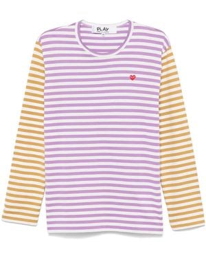 COMME DES GARÇONS PLAY ストライプ Tシャツ - パープル